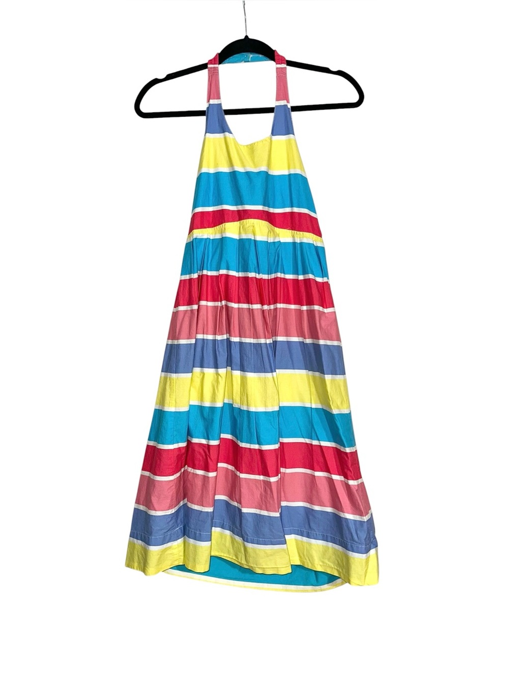 Mini Boden Halter Striped Girls Multi Color Cotton Summer Dress 13-14Y
